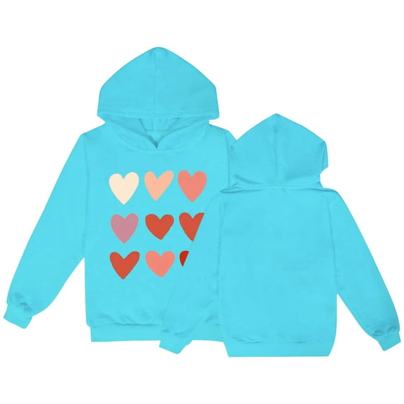 Generic Childrens Jackets Girls Pure Color Multi Caring Hoodie Autumn Students Leisure Sports Fashion Hoodie for Fashion Casual Cozy Travel Jacket(7-8 Years,Light Blue)