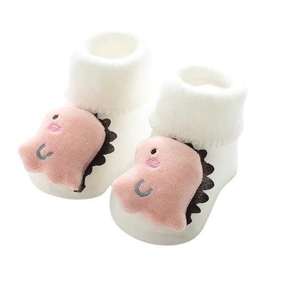 Generic Childrens Shoes Cute Toddler Autumn Winter Boys Girls Soft Non Slip Soles Warm Comfortable Bow Dinosaur Breathable Walking Shoe(18-24 Months,White)