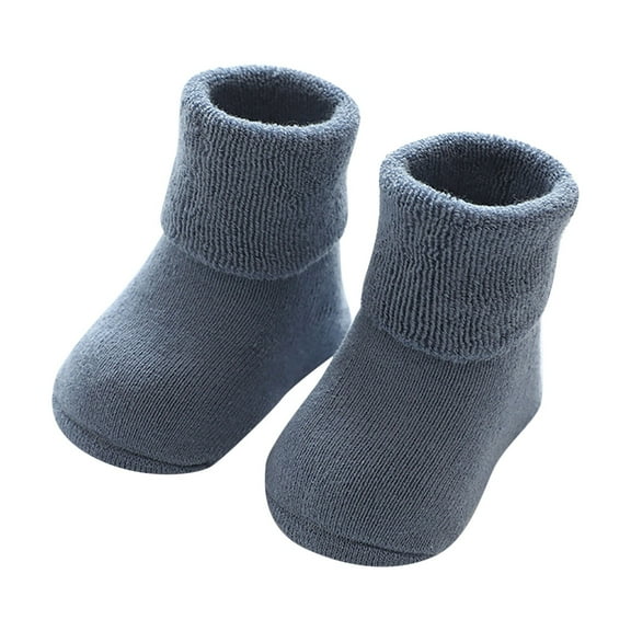 Generic Childrens Soccer Socks Baby Boys Girls Autumn Winter Stripes Burlap Thickened Babys Toddler Socks Dot Glue Non Slip Floor Socks for Cute Casual Soft Comfortable (6-12 Months,Blue)