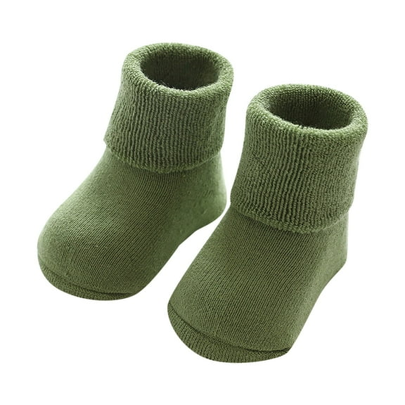Generic Childrens Soccer Socks Baby Boys Girls Autumn Winter Stripes Burlap Thickened Babys Toddler Socks Dot Glue Non Slip Floor Socks for Cute Casual Soft Comfortable (6-12 Months,Green)