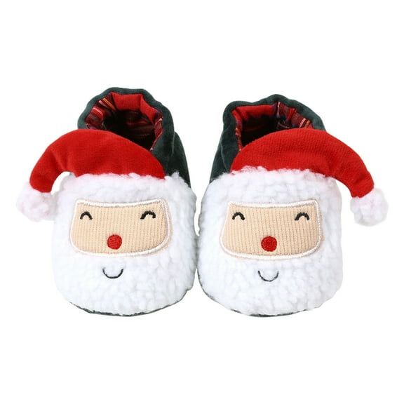Generic Christmas Booties Soft Baby Santa Winter Warm Slippers Snow Boots Crib Shoes for Casual Soft Comfortable (12-18 Months,Green)