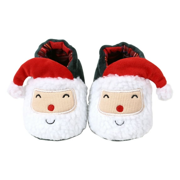Generic Christmas Booties Soft Baby Santa Winter Warm Slippers Snow Boots Crib Shoes for Casual Soft Comfortable (12-18 Months,Green)