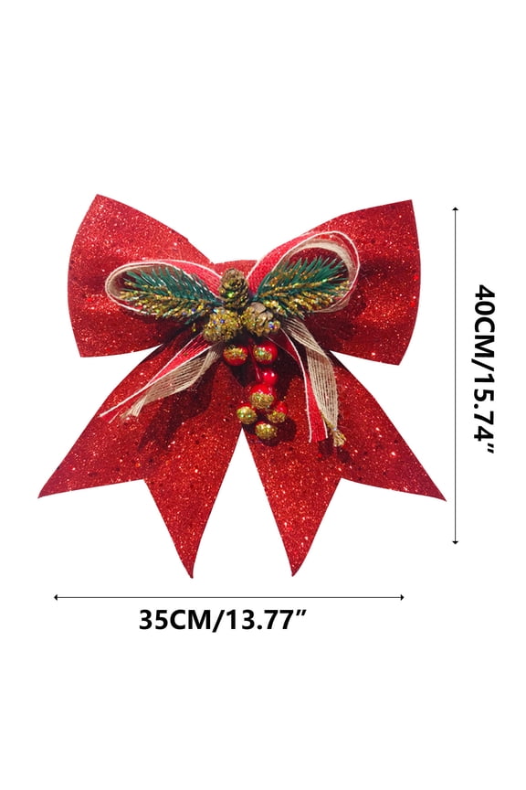Christmas Bow, Red Wreaths Bows, Christmas Tree Bow Glitter, Sequin Bow Ties, Xmas Decorative Bows for Home Ornament Decoration, Christmas Party
