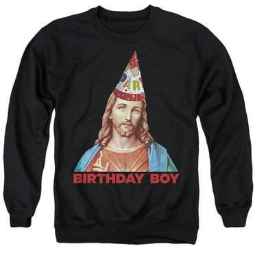 Generic: Christmas Christmas Jesus Birthday Boy Pink Adult Crewneck Sweatshirt, Black, Small