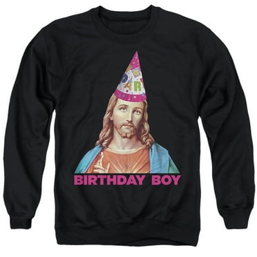 Generic: Christmas Christmas Jesus Birthday Boy Pink Adult Crewneck Sweatshirt, Black, X-Large