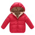 thumbnail image 1 of Generic Christmas Clothes Kids Autumn/Winter Preschool Girls/Boys Long Sleeve Hooded Removable Hat Down Filled Jacket Waterproof Hooded Windbreaker Coats ﻿(3-4 Years,RD1), 1 of 4