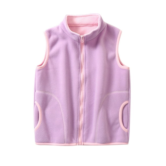 Generic Christmas Clothes for Toddler Girl Kids Baby Boys Winter Warm Thick Cotton Sleeveless Patchwork Vest Tops Coat Clothes(4-5 Years,Pink)