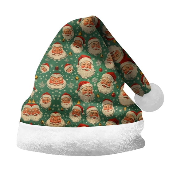 Generic Christmas Hat For Adult Holiday Parties And Events Christmas Tree Santa Printing Santa's Hat Gender-Neutral Geometric Knit Hat Christmas Hat Decoration