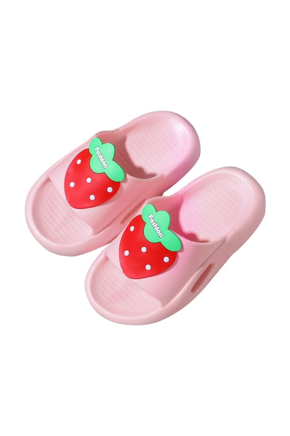 Christmas Slippers Toddler Baby Girls Slides Sandals Kids Water Shoes Soft Sole Crib Toddler Summer Sandals Shoes Unisex(4.5-5 Years,Pink)