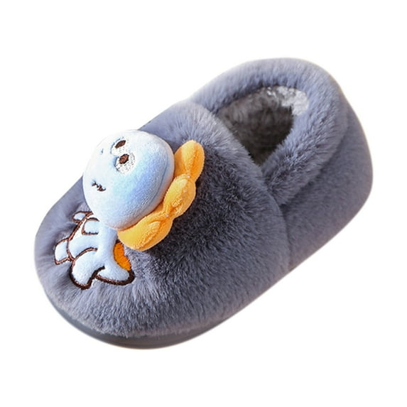Generic Christmas Slippers Toddler Girl Dinosaur Slippers For Kids Memory Foam Comfy House Shoes Girls Boys Bedroom Home Slippers Clearance Shoes(9-9.5 Years,Grey)