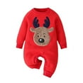 thumbnail image 1 of Generic Christmas Sweaters For Kids Baby Boy Girl Long Sleeve Xmas Deer Romper Jumpsuit Clothes Casual Soft Comfortable Clothing(9-12 Months,Red), 1 of 8