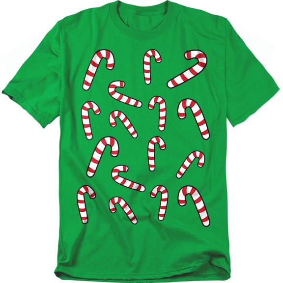 Generic: Christmas T-Shirt Candy Cane Christmas Crew Unisex Graphic Tee For Men & Women Kelly Green 
