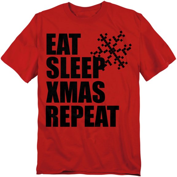 Generic: Christmas T-Shirt Christmas Repeat Unisex Graphic Tee For Men & Women Red 