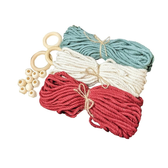 Generic Christmas Tree DIY Kit,3 Set Christmas Macrame Woven Tree DIY Kit for for Beginners Christmas Tree Ornaments Holiday Wall Hanging Decor