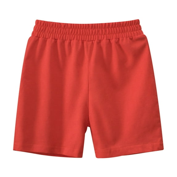 Generic Clearance Baby Pants Summer Toddler Boy Sweat Shorts Solid Color Shorts Casual Outwear Fashion for Children Boys Youth Clothing(5-6 Years,Red)