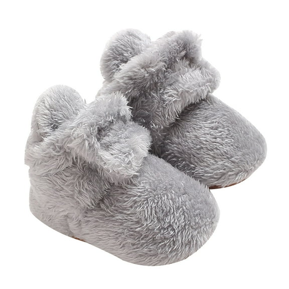Generic Clearance Baby Snow Shoes Prewalker Boots Booties Toddler Soft Girls Warming Boys Shoes for Casual Fashion Soft Comfortable Breathable (0-3 Months,Gray)