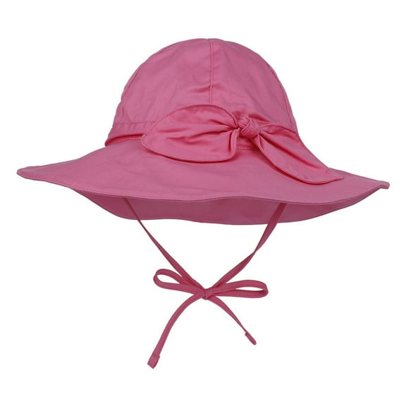 Generic Clearance Beach Hats for Children's Kid's Solid Sun Hat Wide Brim UPF 50+ Protection Hat for Toddler Boys Girls Adjustable Bow Bucket Hat for Travel Hiking Christmas(,Hot Pink)
