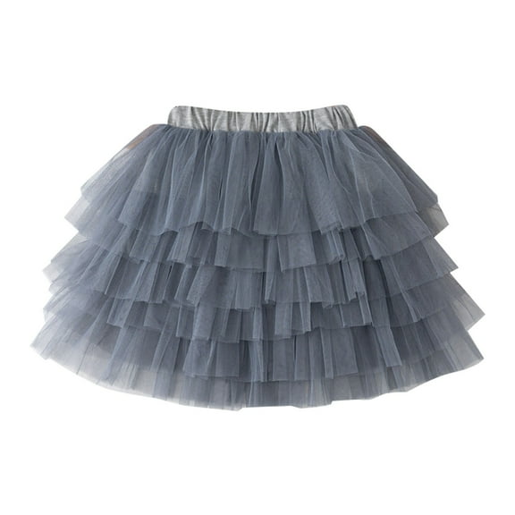 Generic Clearance Boys' Fashion Little Child Girls Short Ballet Tulle Tutu Skirt Mesh Short Skirt Princess Performance Skirt Sweet Skirt for Casual Breathable8-9 YearsGrey