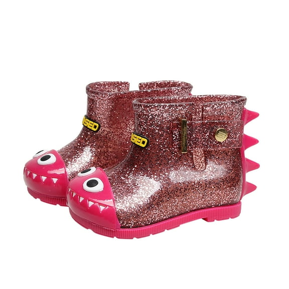Generic Clearance Children Kids Baby Dinosaur Rain Boots Booties Casual Shoes for Casual Fashion Soft Comfortable Breathable (3-6 Months,Pink)