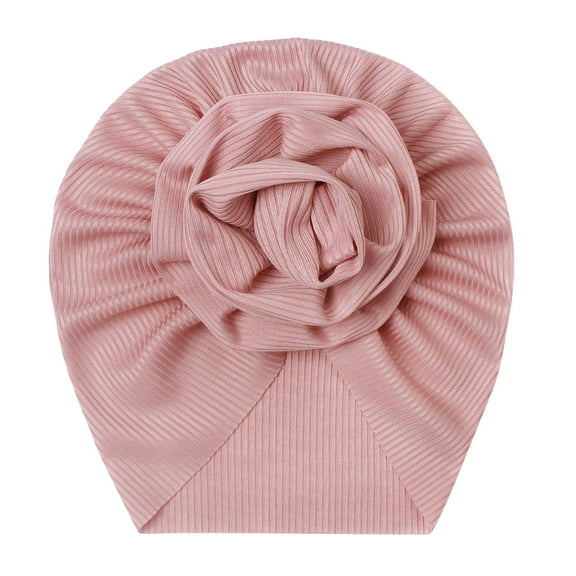 Generic Clearance Children's Casual Hats Baby Flower Hat Toddler Baby Boys Girls Cap Beaniess Solid Ribbed Knotted Elastics Turban Hat for Travel Hiking Christmas(,Watermelon Red)
