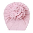 thumbnail image 1 of Generic Clearance Children's Casual Hats Baby Flower Hat Toddler Baby Boys Girls Cap Beaniess Solid Ribbed Knotted Elastics Turban Hat for Travel Hiking Christmas(,Pink), 1 of 4