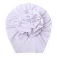 thumbnail image 1 of Generic Clearance Children's Casual Hats Baby Flower Hat Toddler Baby Boys Girls Cap Beaniess Solid Ribbed Knotted Elastics Turban Hat for Travel Hiking Christmas(,White), 1 of 4
