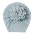 thumbnail image 1 of Generic Clearance Children's Casual Hats Baby Flower Hat Toddler Baby Boys Girls Cap Beaniess Solid Ribbed Knotted Elastics Turban Hat for Travel Hiking Christmas(,Blue), 1 of 4