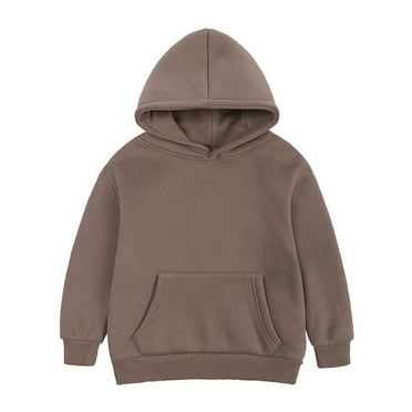 Generic Clearance Children's Jackets Trendy Cropped Toddler Boys Girls Pullover Sweatshirt Solid Plus Babies Hooded Color Top Coat TopsRound Neck for Fashion Breathable (12-24 Months,D)