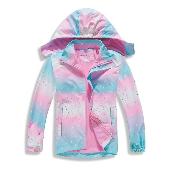 Generic Clearance Children's Jackets Trendy Cropped Toddler Kids Girls Boys Rain Jacket Zip Hooded Lightweight Coats Casual Fashion Breathable Kid Lined Windbreaker(9-10 Years,A)