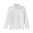 thumbnail image 1 of Generic Clearance Children's Outfits Toddler Girl Boys Solid Color Long Sleeve High Neck Base Coat with Warm Top for Fall Winter Casual Soft Comfortable Clothing(4-5 Years,White), 1 of 4
