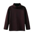 thumbnail image 1 of Generic Children's Toddler Girl Boys Solid Color Long Sleeve High Neck Base Coat with Warm for Cute Casual Lightweight Top 5-6 YearsCoffee-1, 1 of 4