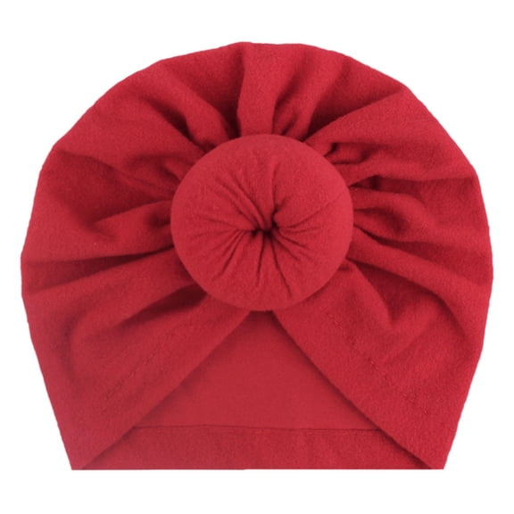 Generic Clearance Children's Wide Brim Caps Toddler Baby Boys Girls Cap Beanie Solid Cotton Knotted Elastics Turban Hat for Travel Hiking Christmas(,Red)