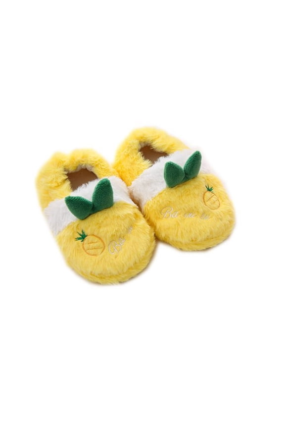 Clearance Children's Winter Cute Peach Warm Plush Cotton Slippers for Casual Fashion Soft Comfortable Breathable (5-5.5 Years,Yellow)