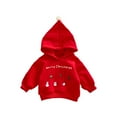 thumbnail image 1 of Generic Clothes For Children Boys Girls Baby Fall Winter New Christmas Hooded Padded Sweater for Cute Casual Soft Comfortable Breathable ﻿(18-24 Months,Red), 1 of 9