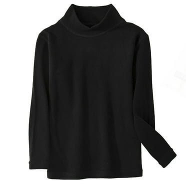 Generic Clearance Christmas Shirts for Kids Children's Autumn Winter Boys Girls Jackets with Warm Constant Temperature Half Turtleneck Base T Shirt Breathable Thickening(5-6 Years,Black)