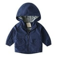 thumbnail image 1 of Generic Clearance Toddler Clothes Boys Hooded Lined Windbreaker Lightweight Kids Jacket for Casual Soft Comfortable Clothing(5-6 Years,Navy), 1 of 9