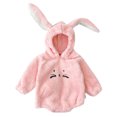 thumbnail image 1 of Generic Clearance Clothing 2024 Bodysuits for Children's Baby Girls Boys Autumn Long Sleeve Warm Hooded Rabbit Ear Romper Bodysuit Clothes for Fashion Casual Breathable (0-6 Months,Pink), 1 of 5