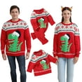 thumbnail image 1 of Generic Toddler Baby Girl Boy Cute Long Sleeve Christmas Dinosaur Knitted Sweater Pullover Tops Autumn Winter Warm Family Matching Outfits（0-3 Months Red）, 1 of 9