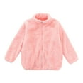thumbnail image 1 of Generic Clearance Fashion Toddler Boys Girls Long Sleeve Autumn Winter Solid Zippered Coat Jacket Thicken Warm Outwear for Xmas Sweater Hoodies Outfits(13-14 Years,Pink), 1 of 4