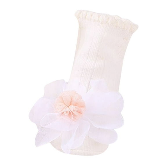 Generic Clearance Girls Socks White Summer Baby Non Slip Kids Socks Creative Toddler Flower Socks for Personality Vintage Leisure Classic(0-3 Months,White)