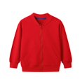 thumbnail image 1 of Generic Clearance Girls Sweaters Toddler Kids Baby Outwear Long Sleeve Round Neck Solid Color Jacket Zipper Hooded Fall Winter Windproof Coats for Boys Clothes(4-5 Years,Red), 1 of 8