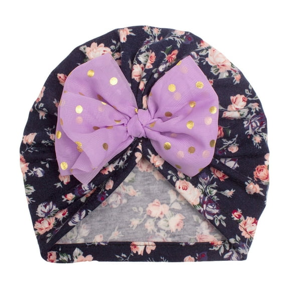 Generic Clearance Hats for Toddlers Baby Boys Girls Floral Bow Hat Headwear Cap Accessories for Fashion Casual Adjustable Caps(,Purple)
