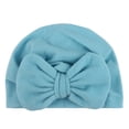 thumbnail image 1 of Generic Clearance Hiking Hats for Children's Toddler Baby Boys Girls Cap Beanie Solid Cotton Bowknot Elastics Turban Hat for Travel Hiking Christmas(,Sky Blue), 1 of 2