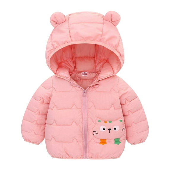 Generic Boys Tops Winter Coats Kids Toddler Baby Girls Padded Jacket Cute Cartoon Bear Hoods Warm Clothes Outerwear Coat for Fashion Comfortable Breathable(12-18 Months,RD1)