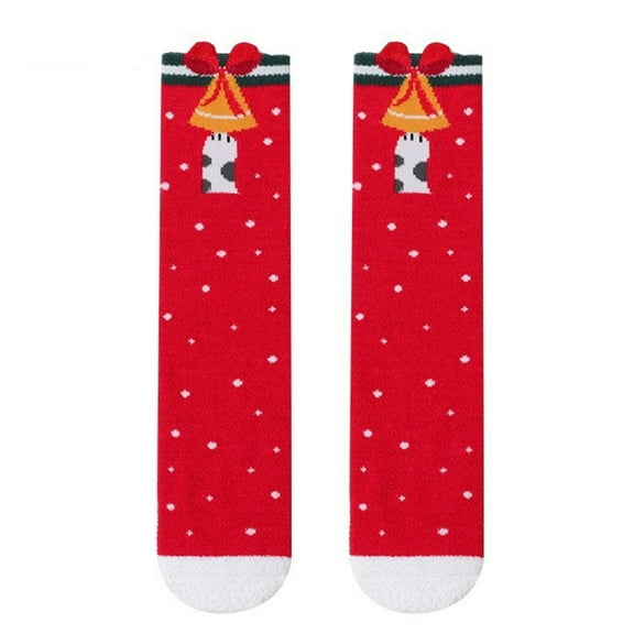 Boy Girl Knee High Cartoon Socks Toddler Kids Unisex Warm Thick Cotton Socks Santa Christmas Socks Long Stockings
