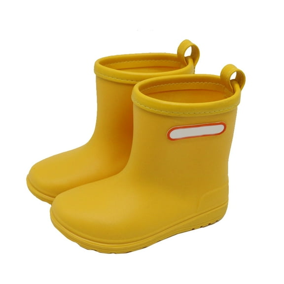 Generic Clearance Shoe Baby Kids Easy Rain Shoes Boot for Toddler Little Kid Short Rain Boots Lightweight Rainy Day Shoes for Classic Fashion Breathable(3.5-4 Years,Yellow)