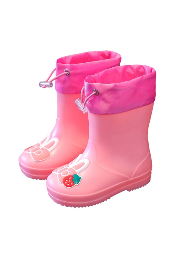 Clearance Shoe Rain Boots for Girls Boys Kids Rain Boot Insulated Liner Rubber Rain Boot Toddler Rain Boots for Classic Fashion Breathable(11-11.5 Years,Pink)