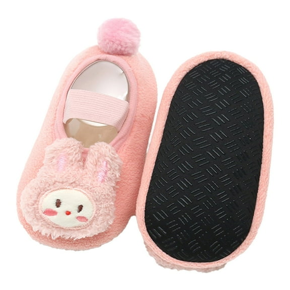 Generic Clearance Shoes Kids Boys Children Toddler Shoes Autumn Winter Boy Girls Floor Socks Non Slip Plush Cartoon Animals Warm Comfortable Simple Casual Breathable Shoe (0-6 Months,Pink)