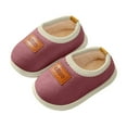 thumbnail image 1 of Generic Clearance Shoes for Kids Boys Childrens Girl Solid Color Fashion Soft Sole Winter Warm Indoor Non Slip Cotton Shoes for Simple Casual Breathable Shoe ﻿(3.5-4.5 Years,Purple), 1 of 6