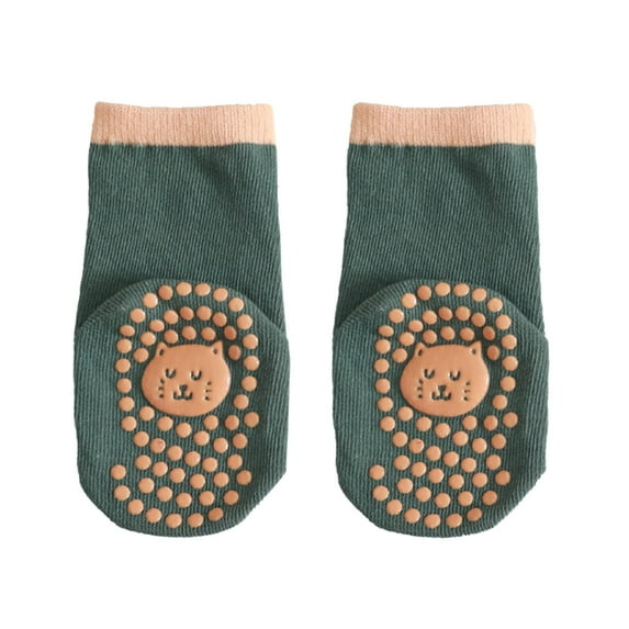 Generic Clearance Socks Kids Cotton Toddler Trampoline Grip Socks Anti Non Slip Sticky Grips Socks Warm Socks Cute Socks for Personality Vintage Leisure Classic(6-12 Months,C)